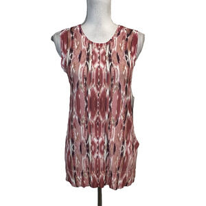 Liverpool Los Angeles Pink Mauve Rose Woven Tank Blouse Top Size Small
